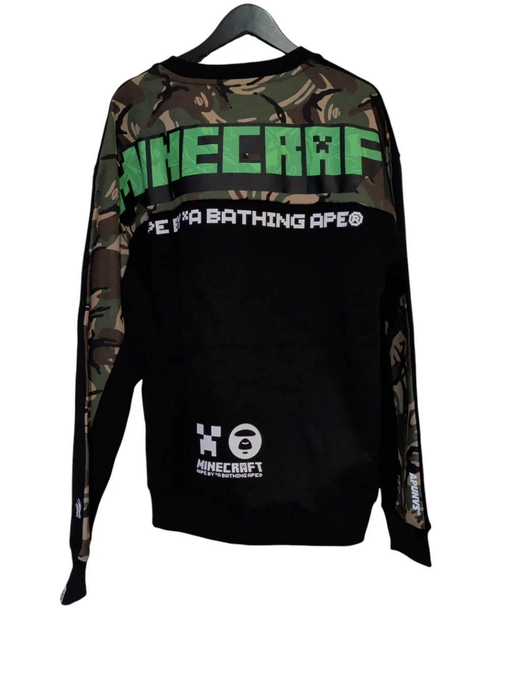 New AAPE X Minecraft Camo Black Sweatshirt - Picture 4 of 12